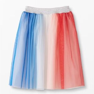 Hanna Andersson Blue, White, and Red Kids Tulle Skirt